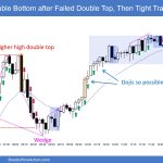 SP500 Emini 5-Minute Chart Double Bottom after Failed Double Top Then Tight Trading Range