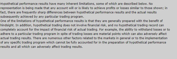 Hypothetical Performance Disclosure