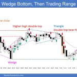 SP500 Emini 5-Min Chart Wedge Bottom Then a Trading Range