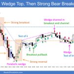 SP500 Emini 5-Min Chart Wedge Top and Then Strong Bear Breakout