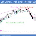 SP500 Emini 5-Min Chart Sell Climax Then Small Pullback Bull Trend